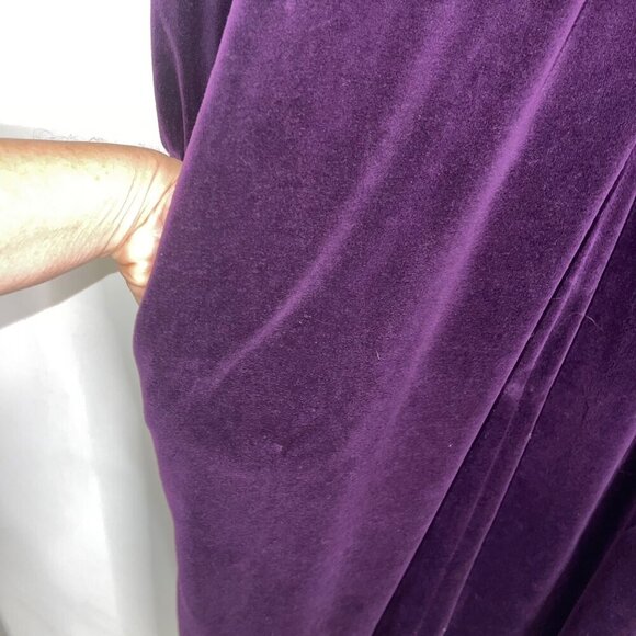 Diamond Tea Vintage Womens Robe Size Small Purple Velour Half Zip Long Sleeves - Picture 5 of 9